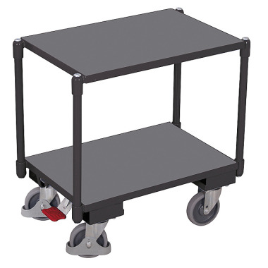 VARIOfit Euro system trolley with 2 shelves External dimensions: 675 x 415 x 665 mm (W/D/H) sw-410.541/AG