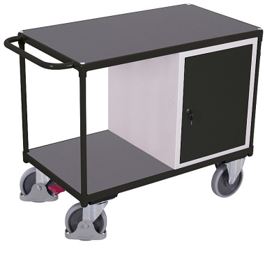 VARIOfit Workshop trolley with 2 shelves External dimensions: 1,190 x 600 x 930 mm (W/D/H) sw-600.607/AG