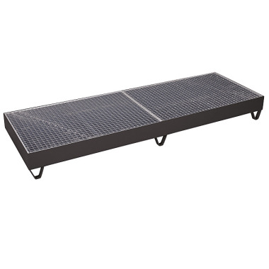 VARIOfit Sump tray with grating for 4 drums of 200 litres each External dimensions: 2,390 x 800 x 250 mm (W/D/H) aw-800.002/AG