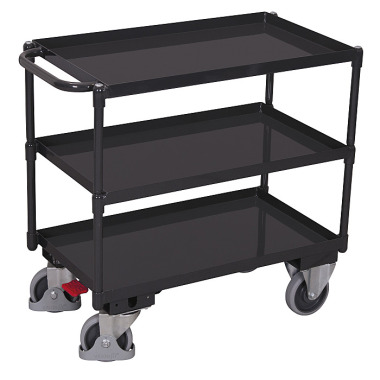 VARIOfit Table trolley with 3 shelves, RAL 7016 External dimensions: 1,135 x 700 x 950 mm (W/D/H) sw-700.610/AG