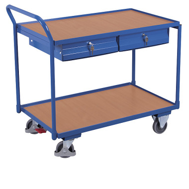 VARIOfit Table trolley with 2 shelves and 2 drawers External dimensions: 1,125 x 625 x 1,010 mm (W/D/H) sw-600.503