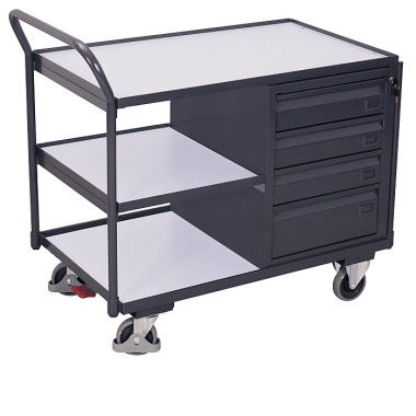 VARIOfit ESD workshop trolley with 3 shelves External dimensions: 1,125 x 625 x 1,010 mm (W/D/H) sw-600.775