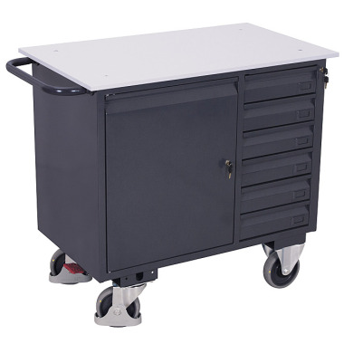 VARIOfit ESD workshop trolley with 6 drawers External dimensions: 1,110 x 600 x 960 mm (W/D/H) sw-985.021