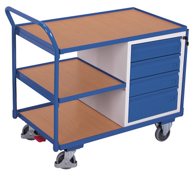 VARIOfit Workshop trolley with 3 shelves External dimensions: 1,125 x 625 x 1,010 mm (W/D/H) sw-600.605