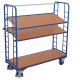 VARIOfit Shelf trolley with 3 wooden shelves External dimensions: 1,510 x 550 x 1,535 mm (W/D/H) sw-540.201