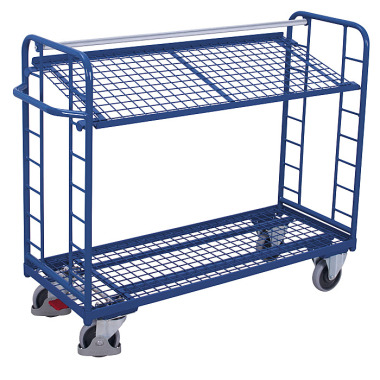 VARIOfit Shelf trolley with 2 wire mesh shelves External dimensions: 1,510 x 550 x 1,235 mm (W/D/H) sw-540.223