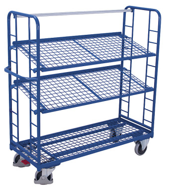 VARIOfit Shelf trolley with 3 wire mesh shelves External dimensions: 1,805 x 650 x 1,575 mm (W/D/H) sw-640.225