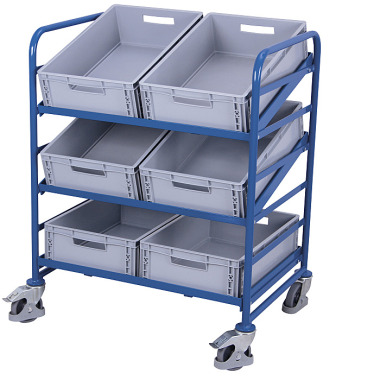 VARIOfit Euro box trolley with 6 plastic boxes External dimensions: 935 x 665 x 1,160 mm (W/D/H) sw-610.202