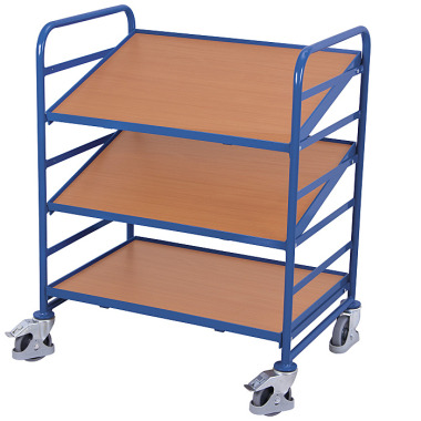 VARIOfit Euro box trolley with 3 wooden shelves External dimensions: 935 x 665 x 1,125 mm (W/D/H) sw-610.201