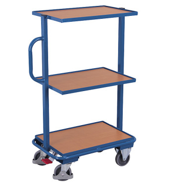 VARIOfit Side trolley with 3 wooden shelves External dimensions: 815 x 455 x 1,185 mm (W/D/H) sw-400.801