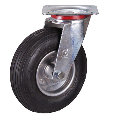 VARIOfit Swivel castor with pneumatic tyres, 230 x 65 mm, black on steel wheel rim lpl-230.000