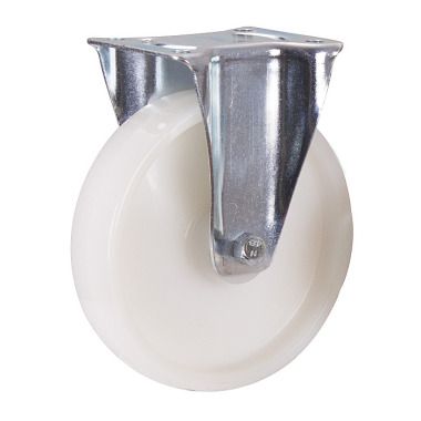 VARIOfit Polyamide fixed castor, 200 x 50 mm, white with precision deep groove ball bearing bpp-200.002