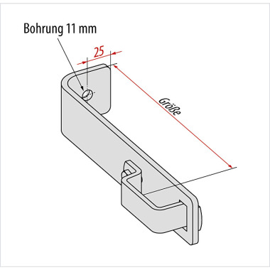 HYMER Standard-Wandhaken, Stahl, Größe 210 mm 51568