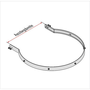 HYMER Rückenschutzring für Ausstieg, breit, Alu, Ausstiegsbreite 700 mm, inkl. Befestigungsmaterial 54050