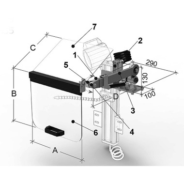 Mack Werkzeuge Protective shield with articulated arm 400 x 350 mm ZE-ESH14-400