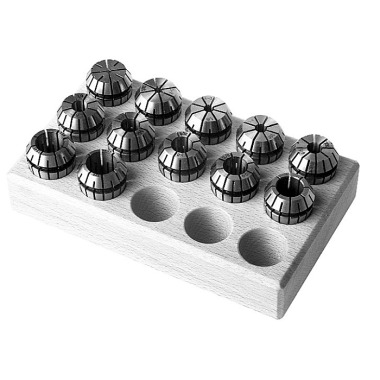 Mack Werkzeuge Collet set in wooden moulding ER 25, 2-16 mm, 15 pcs. 09-SATZ-ER25HL