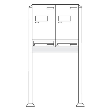 Burg-Wächter Anlage Paketboxen mit 2 Boxen mit Fuß .eBoxx easy+ Anlage 2E & 2A (aufgeschrau 84379