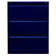 BISLEY LIGHT Hängeregistraturschrank, doppelbahnig, DIN A4, 3 HR-Schubladen, Farbe oxfordblau CDF3639