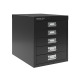 BISLEY MultiDrawer™, 12er Serie, 5 Schubladen à H 51 mm, DIN A4, Farbe: schwarz  L125633