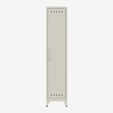 BISLEY Fern Locker Garderobenschrank mit drei festen Fachböden,  H 1800 x B 380 x T 510 mm, Farbe verkehrsweiß (696) FERLOC3S696