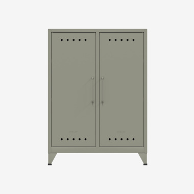 BISLEY Fern Middle Sideboard, mit zwei festen Fachböden,  H 1100 x B 800 x T 400 mm, Farbe lichtgrau (645) FERMID645