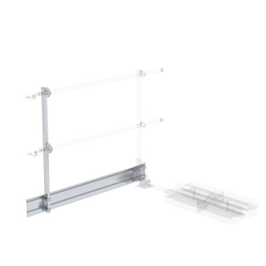 MUNK Toe board for lateral exit railing 1,500 mm, with ballast 60989