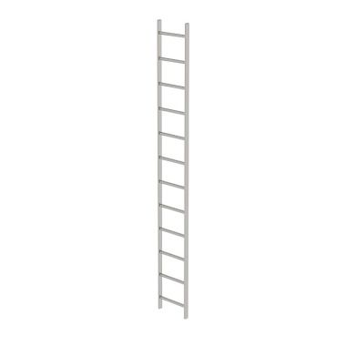 MUNK Shaft ladder, V4A stainless steel, 400 mm clear width 12 rungs 63012