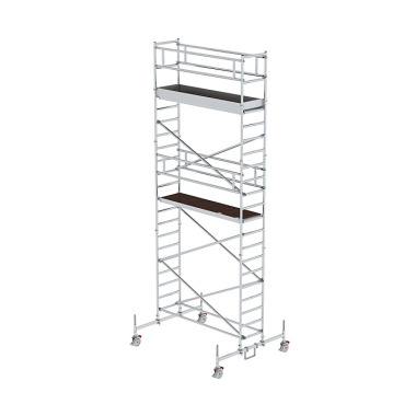 MUNK Mobile scaffolding, 0.75 נ2.45 m, with chassis bar. Platform height 5.45 m 155545