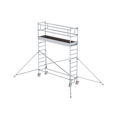 MUNK Mobile scaffolding, 0.75 נ3.0 m, with outrigger. Platform height 3 m 156348