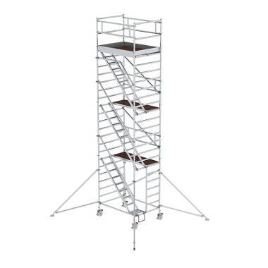 MUNK Mobile scaffolding, 1.35 נ1.80 m, with inclined ascents &amp outrigger. Platform height 6.35 m 167300