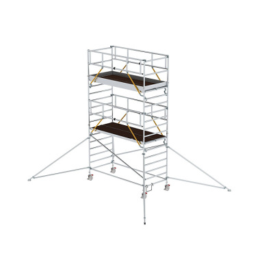 MUNK Mobile scaffolding SG 1.35 נ3 m with outrigger & double platform platform height 4.47 m 169439