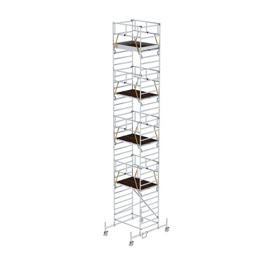 MUNK Mobile scaffolding SG 1.35 × 1.8 m with chassis bar & double platform platform height 9.70 m 173937