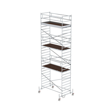 MUNK Mobile scaffolding, 1.35 נ3.0 m, with chassis bar and double platform. Platform height 7.45 m 175736