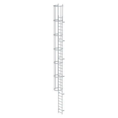 MUNK Single-flight vertical ladder with back protection anodised aluminium 10.72m 500125