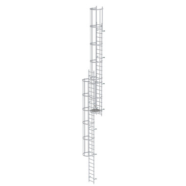 MUNK Multiple-flight vertical ladder with back protection (machinery) anodised aluminium 12.96m 500236