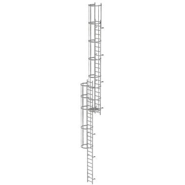 MUNK Multiple-flight vertical ladder with back protection (emergency ladder) galvanised steel 12.96m 520235