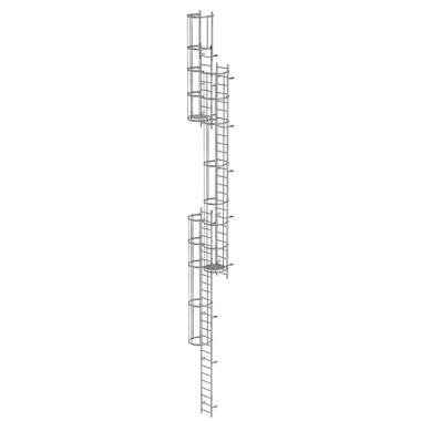 MUNK Multiple-flight vertical ladder with back protection (emergency ladder) galvanised steel 14.36m 520240