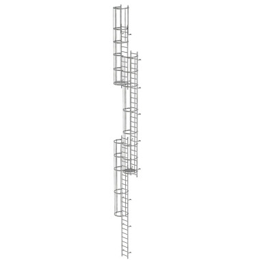 MUNK Multiple-flight vertical ladder with back protection (emergency ladder) galvanised steel 15.20m 520245