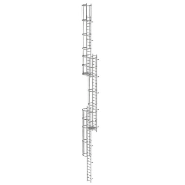 MUNK Multiple-flight vertical ladder with back protection (emergency ladder) galvanised steel 17.16m 520255