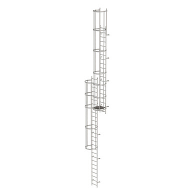 MUNK Multiple-flight vertical ladder with back protection (emergency ladder) stainless steel 12.12m 530230