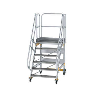 MUNK Platform stairs 60°, mobile, step width 1,000 mm 6 steps 600746