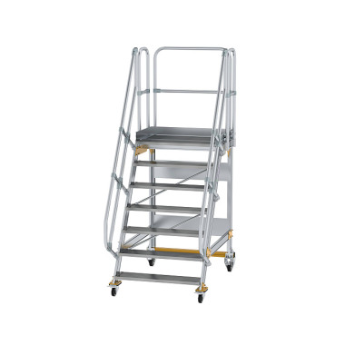 MUNK Platform stairs 60°, mobile, step width 1,000 mm 7 steps 600747