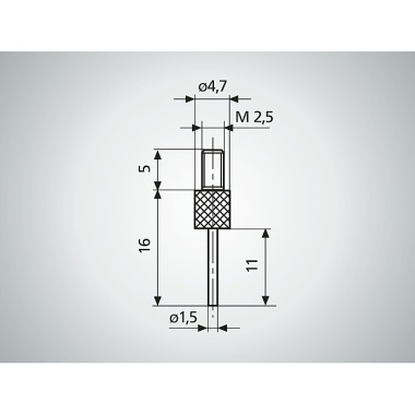 Mahr 911 pin measuring insert, length 50 mm 4360286