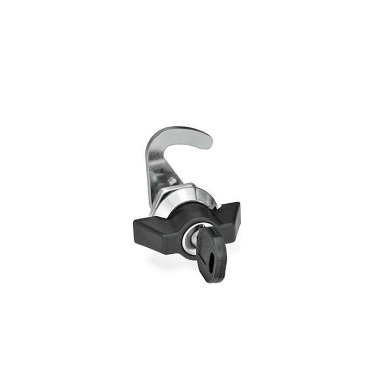 Ganter Hook-Type Latches, with Operating Elements / Operation with Key, Lockable 115.8-SUK-18-H1-CR-1