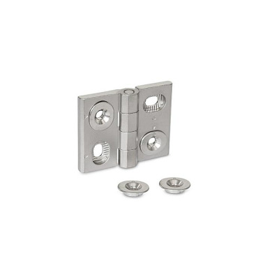 Ganter Hinges, Stainless Steel, Adjustable 127-A4-52-40-HB-GS