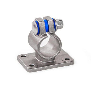 Ganter Flanged Connector Clamps, Stainless Steel, with 4 Holes 146.5-B30-B-4