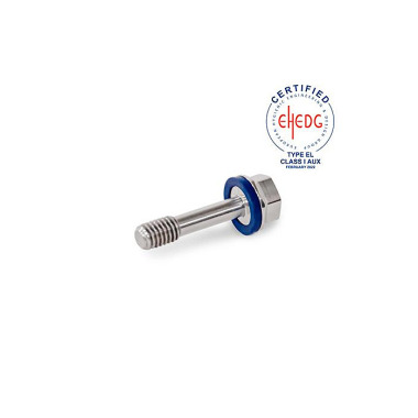 Ganter Screws, Stainless Steel, with Recessed Stud for Loss Protection, Hygienic Design 1582-M10-40-MT-H-1