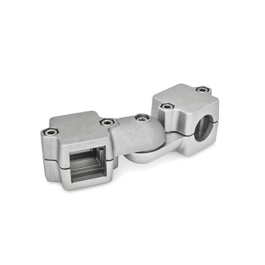 Ganter Swivel Clamp Connector Joints, with Two-Part Clamp Pieces 289-B48-V45-S-2-BL