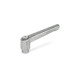 Ganter Adjustable Hand Levers, Zinc Die Casting, Bushing Stainless Steel 300.1-108-B16-RH