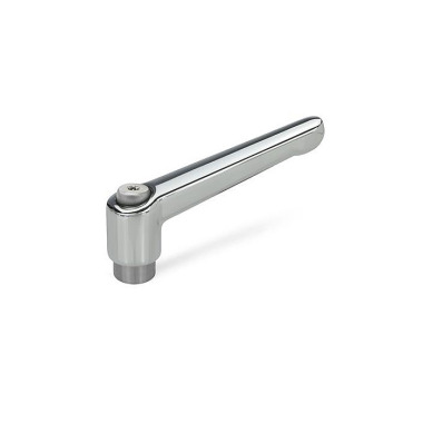 Ganter Adjustable Hand Levers, Zinc Die Casting, Bushing Stainless Steel 300.1-78-B8-CR